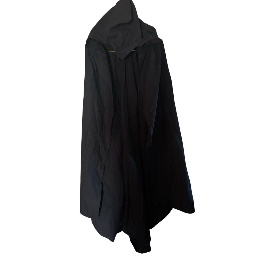 Epic Armoury Medieval Black Hooded Cloak Cape, Adult Size XL LARP